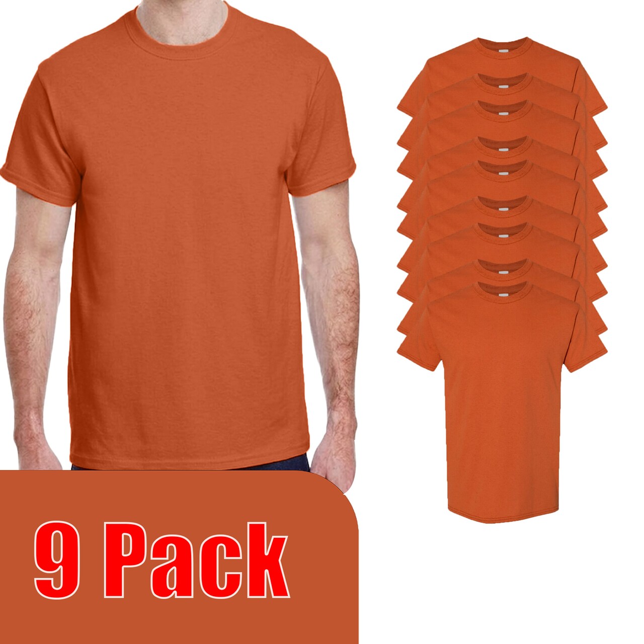 Gildan Adult's Heavy Cotton T-Shirt, Craft & DIY Blanks custom Crewneck Texas Orange shirt